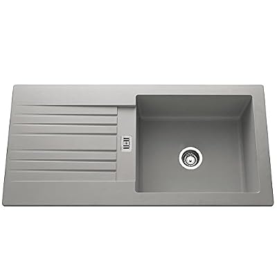 Marque non renseignée Évier synthèse béton PLUTON 1 grand bac 1 égouttoir