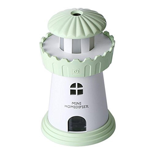 Preisvergleich Produktbild Malloom® Lampe Luftbefeuchter Leuchtturm LED Luftbefeuchter Luft Diffusor Luftreiniger Zerstäuber (grün)