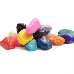 Power Stone Multi Colour Polished Candy Pebble Stones for Garden Landscaping Aquarium and Home Decor (Candy, 1 Kg)