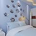 Produktbild JWQT Hund Claw, Spiegel, Acryl, drei-dimensionalen Wand 3D crystal Footprints, Pet Shop, Kinderzimmer, Kindergarten, Wand, Schlafzimmer, Teufelskralle Hund (eine Gruppe von 5) - Silber Spiegel,