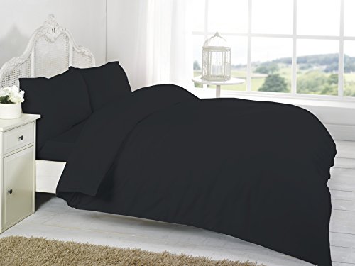 Anti-Allergy Cot Bed Duvet with Pillow and 100% Cotton Cot Duvet cover 4.5, 7 & 9 Tog by EDS (7.5 Tog, Black)