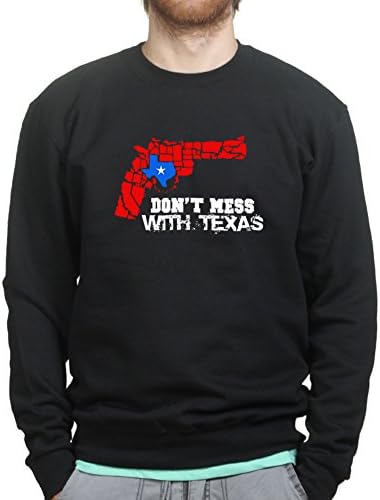 USGunMapDon'tMessWithTexasRevolverSweatshirtBLK3XL XXXL Black