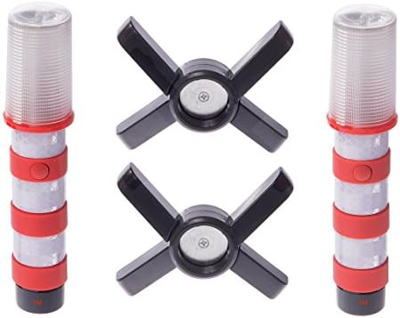 EMERGENCY Roadside Flares - 2 X Red LED Warning Light Flares in Weatherproof durable box | 3 Lighting Sequences | Highly Visible for Maximum Safety | Safe Storage