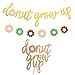 Produktbild Amosfun Golden Glitter Donut Grow Up Letters Banner with Cake Topper Birthday Party Decorations Wedding Favors Supplies