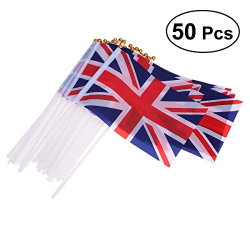 ACC LUOEM Lot de 50 Drapeaux Union Jack ondulant Royal Jubilé UK GB GB GB