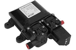 FTVOGUE DC 12V 120W Bomba de agua de diafragma autocebante Bomba de agua inteligente de doble succión con interruptor de presión automático (Negro), Various other pumps and accessories
