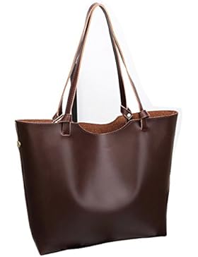 Ghlee Echtes Leder Einfache Retro Großkapazitäts Handtaschen Einkaufs tasche Umhängetasche mit abnehmbarem Innentasche