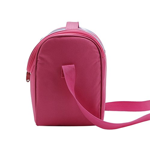 Yvonnelee 6L Kühltasche Thermotasche Isoliertasche Mittagessen Tasche für Arbeit Schule Picknick Radfahren Einkaufen Unterwegs Lebensmitteltransport für Damen Herren und Kinder Isoliert Klein – Pink - 7