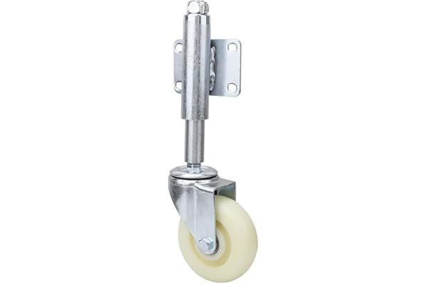Eurobuy 10 cm fjäderbelastad grindhjul, 199 kg lastkapacitet kraftig fjäderbelastad svängbart nylonhjul för grind