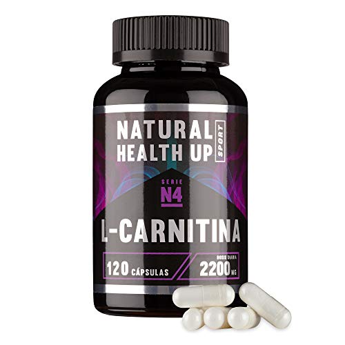 L-Carnitina Natural Health Up para el entrenamiento - Quemagras para la rutina deportiva - 120 cápsulas vegetales