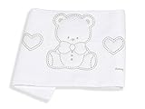 Italbaby Amore brodée piqué Couverture pour lit de bébé, Blanc