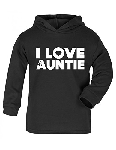 I Love My Auntie (Block Design) Baby/kids Hoodie Black & White 0 - 3 Months