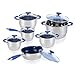Produktbild SET KOCHTOPF 12 BLAU, TOPFSET, BRATENTOPF, PFANNE, GLASS DECKEL, EDELSTAHL