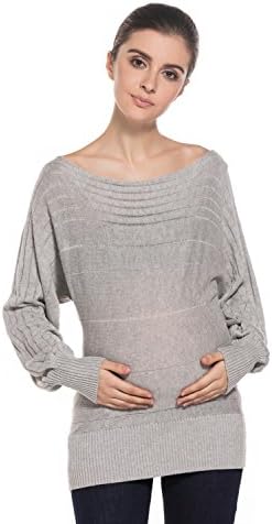 Modetrend Women's Maternity Pregnancy Nursing Pullover Knitwear Hoodie Jumper Casual Sweater