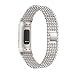 Produktbild Armband für Fitbit Charge 3, Smartwatch Zubehör Edelstahl Perlen Ersatzarmband Armbänder Smartwatch für Frauen (Silber)