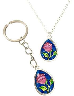 Film Schmuck BB Rose Halskette und Schlüsselanhänger Set