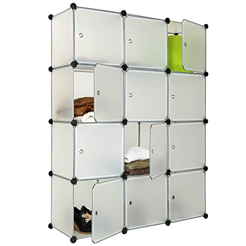 TecTake Estanter a de plastico modular armario cuadrados ropero
organizador blanco