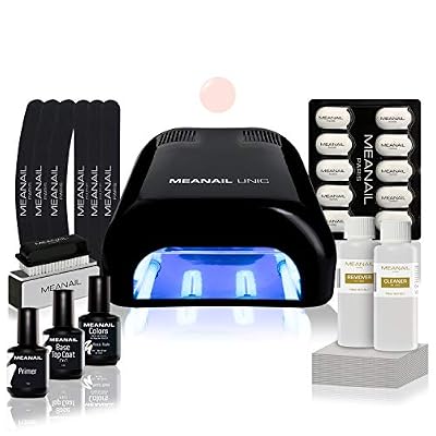 Meanail Kit manucure semi permanente ✦ Vernis à ongles, bases & lampe sèche ongles UV/LED 36W Unic - Coffret Essentiel Black Edition - Manucure Méanail Paris - Vegan & Cruelty free
