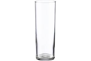 ACAN Tradineur - Set de 6 vasos de tubo de cristal, base gruesa, aptos para lavavajillas, agua, bebidas, refrescos, 16,3 x 5,8 cm, 31 cl