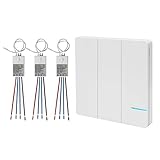 funk-schalter-set aufputz Max integrierte Leistung bis 1000w; Jeder Sender muss mit dem Switch Panel Kontroller gekoppelt sein.
