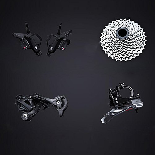 LightInTheBox Mountain Bike Radfahren 24 Speed 26 Zoll/700CC 60mm Herren / Unisex Erwachsene EF51-8 Double Disc Bremse Suspension ForkFull Suspension – Schwarz - 5