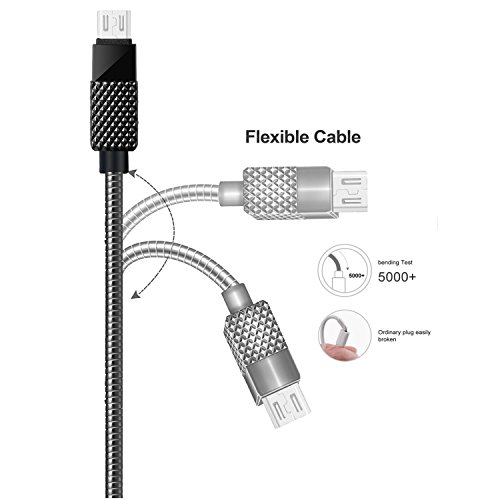 Vaken Metall Ladekabel Sync USB Datenkabel für Samsung S6 S7 Kante Hinweis 3/4/5 HTC / LG / Motorola / Huawei/Nokia / Google und andere Android-Handys (Micro usb) - 3