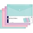 A4 Carry Folders 4 Pack Mixed Pastel Colours Document Wallet