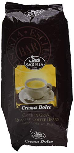 Saquella Caffe Crema' Selezione Exclusiv Bar - Crema Dolce 1 Kg ganze Bohne nussfarbene Crema, delikat im Geschmack