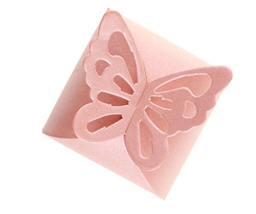 50 x Gastgeschenk Schachtel Geschenkbox Rosa Schmetterling Design - 2