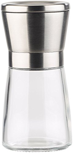 PEARL Manuelle Gewürzmühle mit Keramik-Mahlwerk, Glas und Edelstahl, 2er-Set - 8