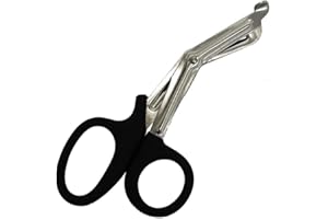 3ZONE HEALTH BEAUTY Tuff Cut Scissors Tough Shears First Aid Nurse Paramedic Emergency EMT Home Nurses Office Use (18cm, Black)