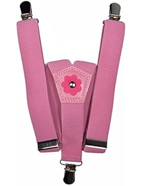 Hosenträger für Mädchen 1-5 Jahre mit 3 Clips und Blume Design