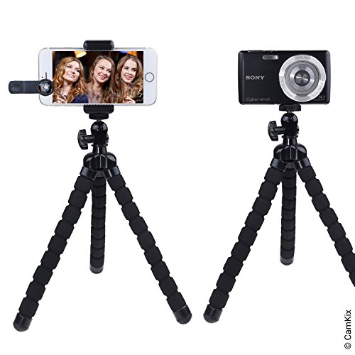 Kit Fotografia Smartphone - Treppiede Flessibile per Cellulare, Controllo Remoto Bluetooth Otturatore Fotocamera e Kit Lenti 5in1 - Polpo Pod Universale - Teleobbiettivo, Lente Polarizzata Circolare, Lente Fish Eye, Macro Grandangolo - Per iPhone e altri