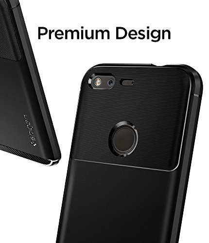 Google Pixel HÃ¼lle, SpigenÂ® [Rugged Armor] Elastisch [Schwarz] Ultimative Schutz vor StÃ¼rzen und StÃ¶ÃŸen - [Karbon Look] SchutzhÃ¼lle fÃ¼r Google Pixel Case, Google Pixel Cover, Google Pixel 2016, Google Pixel 5.0