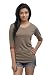 Cult Fiction Brown Color 3/4th sleeves Round Neck Cotton Polka Print Tshirt For Women