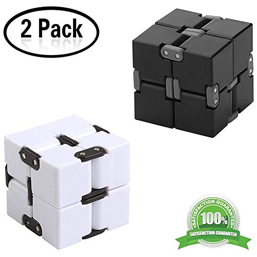 Gamtec 2PCS Fidget Magic Blocks Infinity Cube Puzzle Flip Cube Ball Anti Anxiety Relieves Stress Relief Time Killer Hand Wrist Twister Toys for ADD, ADHD, Anxiety,Autism for Adults Kids(2PCS)