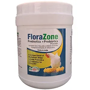 REFIT ANIMAL CARE Prebiotics & Probiotics for Poultry, Chicken & Birds, 500 GMS, Florazone