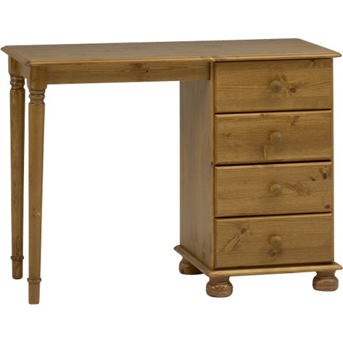 STRAND - Solid Wood 4 Drawer Dressing Table / Desk - Antique Pine