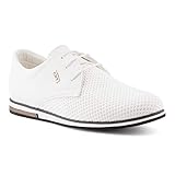  Fusskleidung Herren Business Schnürer Casual Halb Sneaker Schuhe Anzugschuhe Weiß EU 44