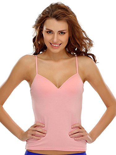 Clovia Women's Soft Cotton Padded Camisoles Large Orange