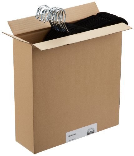 AmazonBasics Kleiderbügel, mit Samt überzogen, Schwarz, 30 Stück - 3