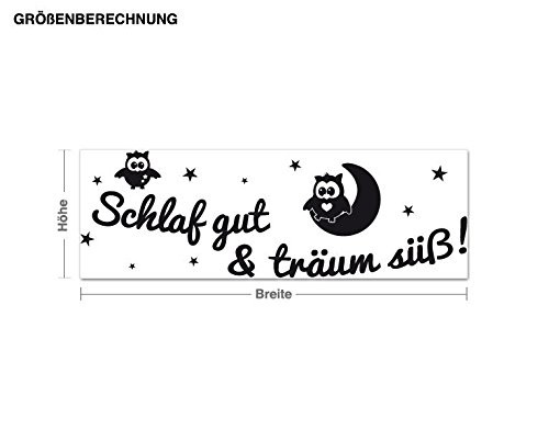 Wandtattoo Schlaf gut… B x H: 120cm x 40cm Farbe: königsblau von Klebefieber® - 3