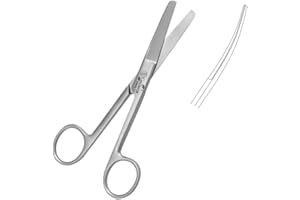 UNI TOOLS Dressing Scissors 14cm, First Aid, Vets, Pet Grooming, Nurses, Home Office Use (Blunt Blunt Curved)