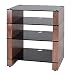 Produktbild Hi-Fi Stand, HiFi Regal, Audio Stand. Nussbaum mit Schwarzen Glas Regalen