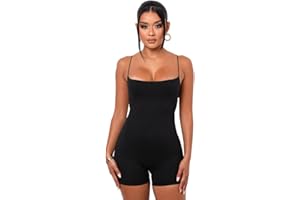 TOEECY Women's Jumpsuit Unitard Sexy Bodycon One Piece Backless Bandage Romper Playsuit All in One for Gym Wear Workout Casual Yoga