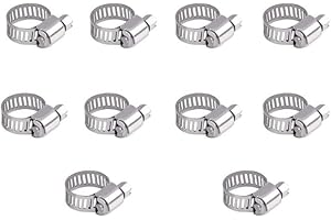 MINDWISSUP 10Pcs Hose Clips 6-12mm Jubilee Clips Adjustable 304 Stainless Steel Hose Clamps Worm Drive Pipes Hose Clamps Clips