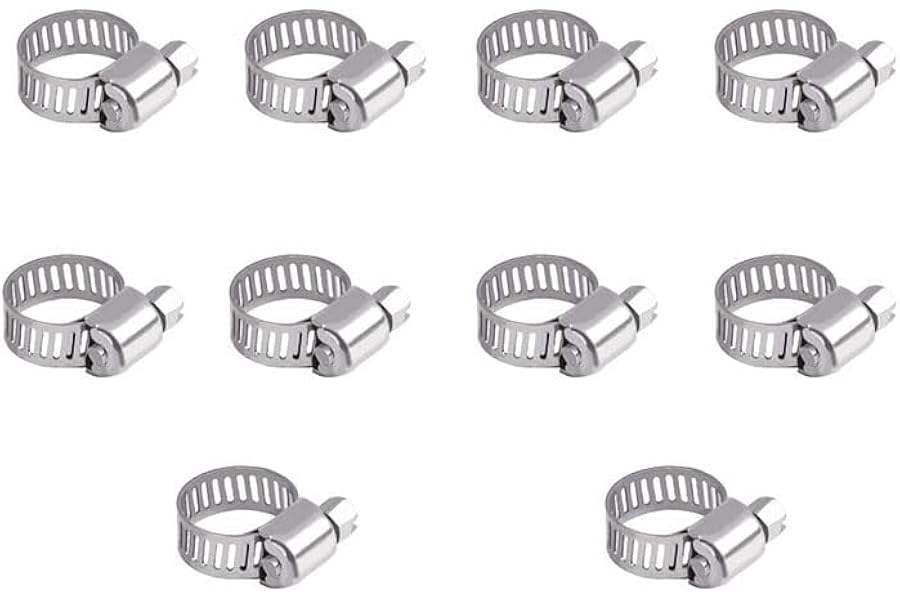 10Pcs Hose Clips 6-12mm Jubilee Clips Adjustable 304 Stainless Steel Hose Clamps Worm Drive Pipes Hose Clamps Clips