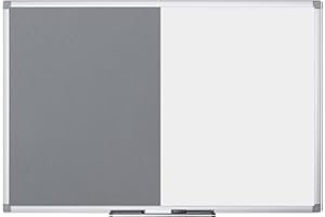 Bi-Office Combination Board Maya, Grey Felt/Magnetic, Aluminium Frame, 90 x 60 cm