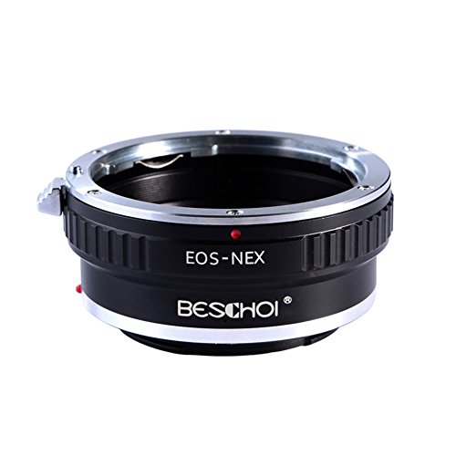 Beschoi Bague d adaptation objectif EOS-NEX en m  tal pour monter objectif Canon EOS vers bo  tier Sony Alpha Nex comme Sony NEX-3 NEX-5 NEX-5N NEX-7 NEX-7N NEX-C3 NEX-F3 Sony Cam  scope NEX-VG10 VG20 FS-100 FS-700 EOS EF