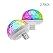 Price comparison product image USB Mini Car Led Atmosphere Light Ball (2 Pcs), Home Pajama Party Lights Dancing Lights Disco LED Bulb for Birthday, Wedding, Home Coming, Celebration, Karaoke,Party Decorations